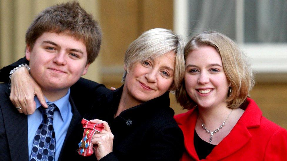 Victoria Wood and her children Henry and Grace