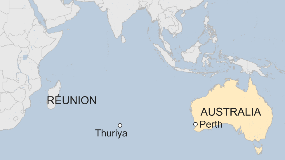 Map showing approximate location of the Thuriya at 02:28 GMT on Saturday