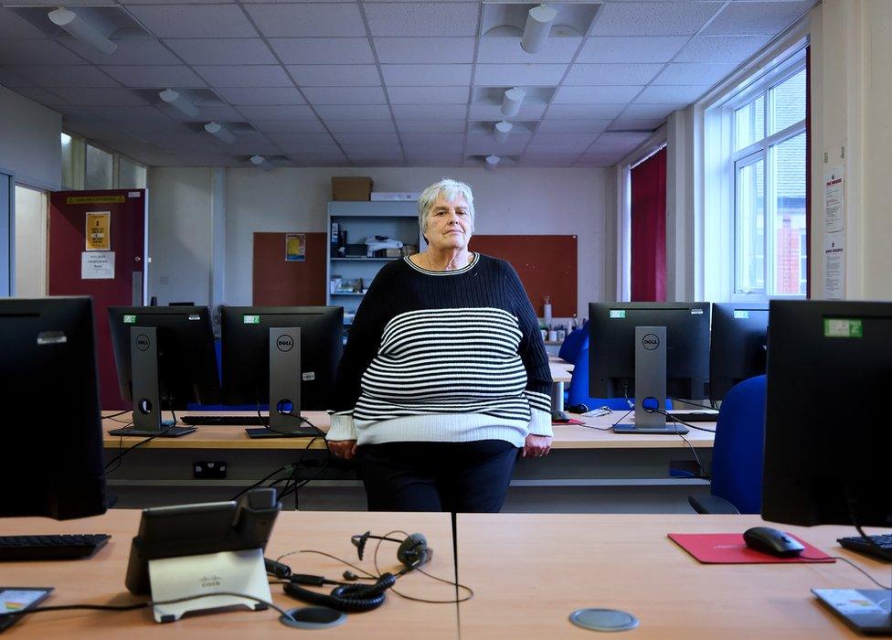 Diedre Nowell sits inside one the casualty bureau rooms