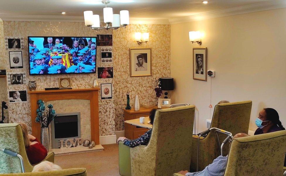 Care home TV lounge