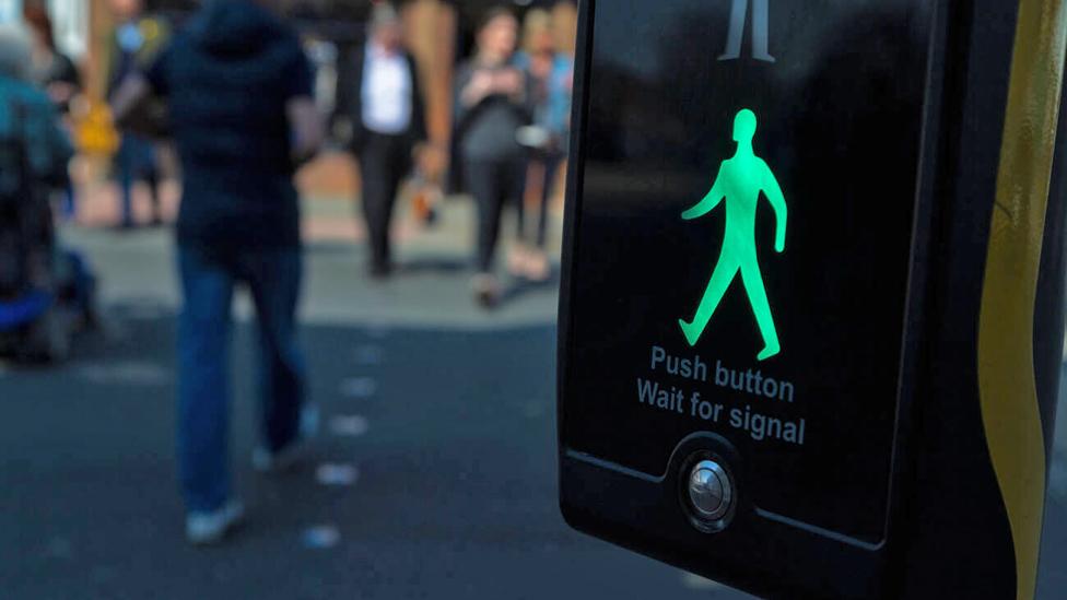 Green man on traffic light