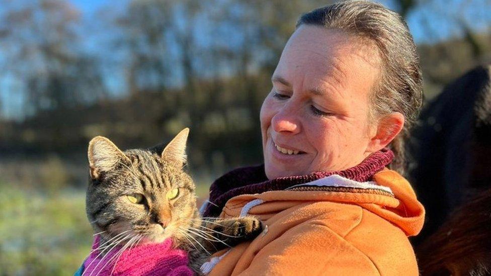 Bridget and a cat