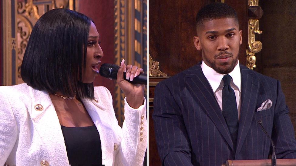 Alexandra Burke and Anthony Joshua