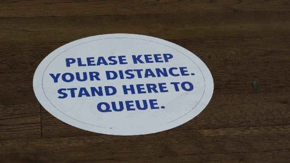 Social distancing floor sticker