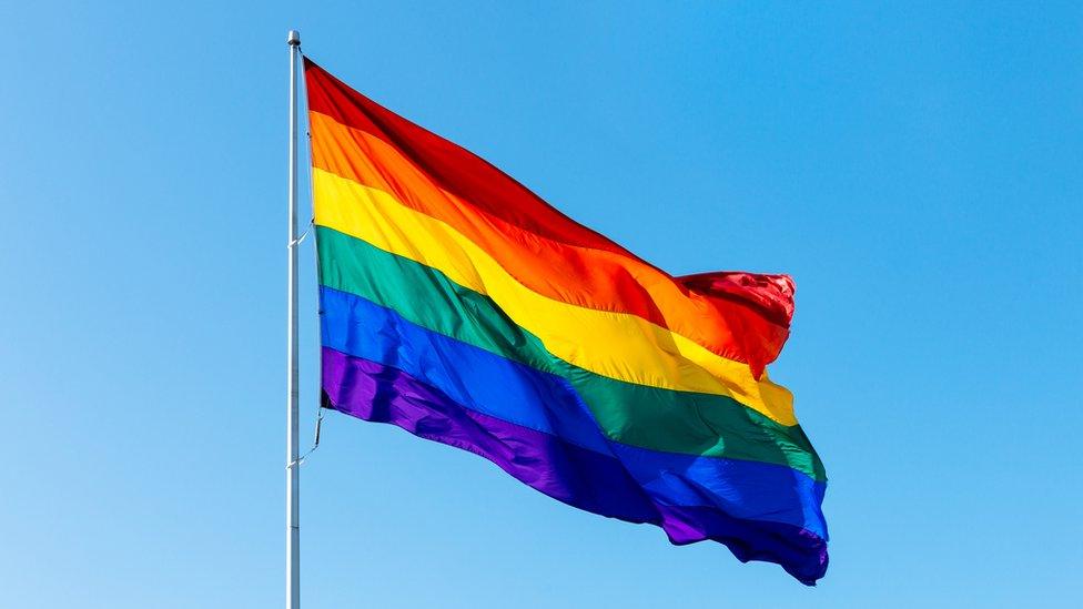 Image shows pride flag