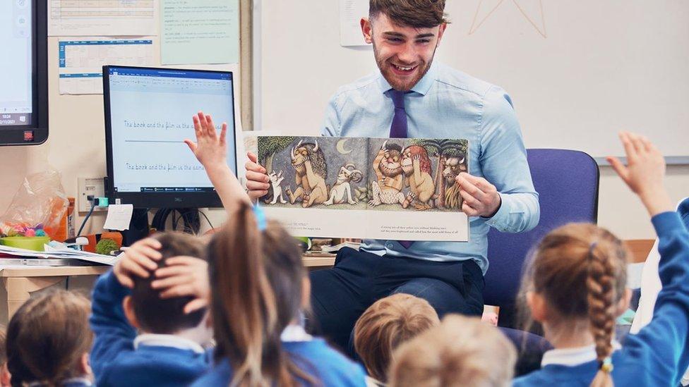 A University of Worcester graduate in a classroom