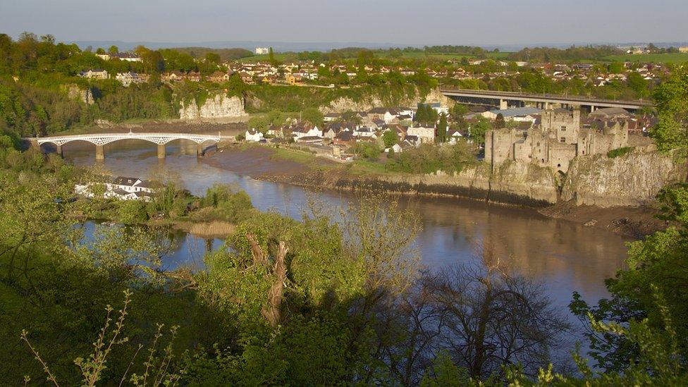 Chepstow, with river and castle in view