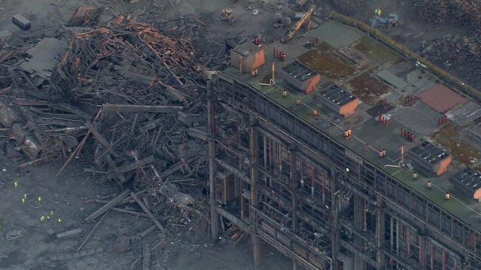 Aerial footage of incident at Didcot Power Station