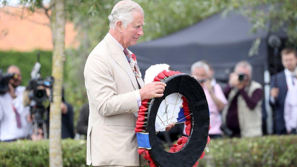 Prince Charles laid a wreath