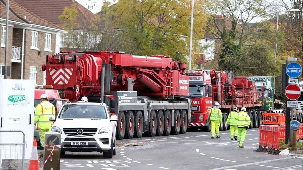 Crane at tram site