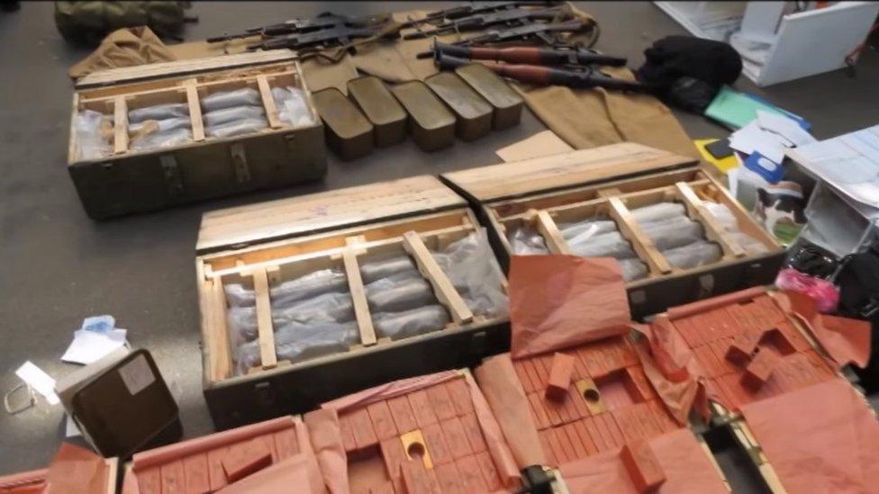 Arms haul shown by Ukraine's SBU