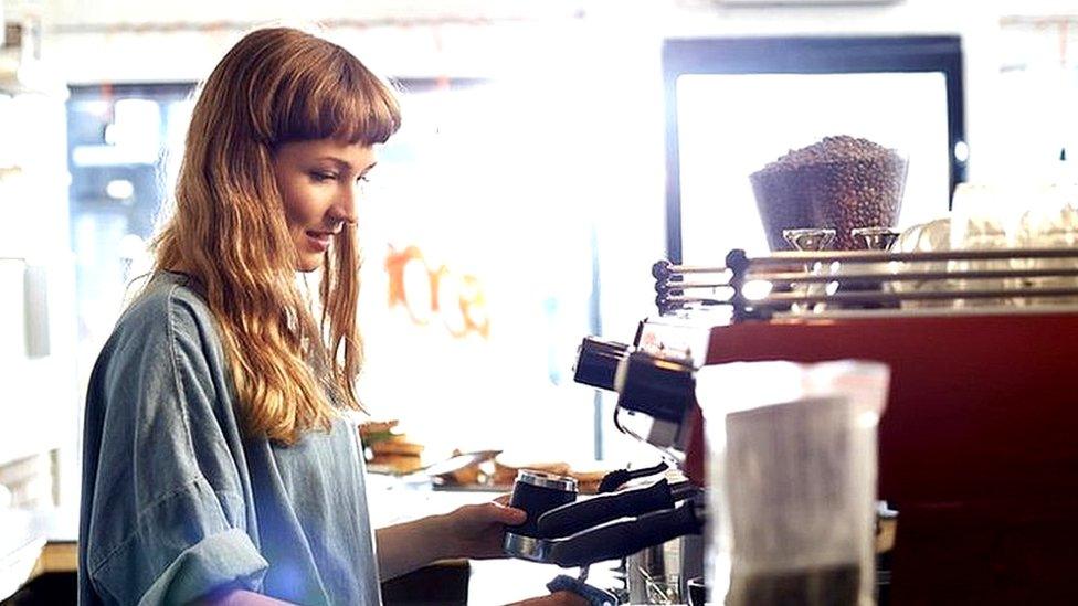 Young woman in a cafe