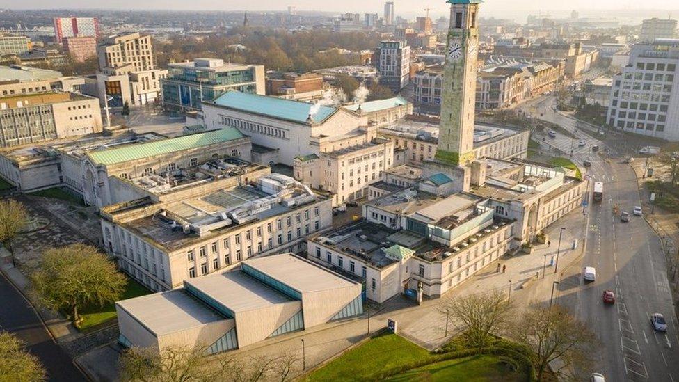 Aerial shot of Southampton Civic Centre