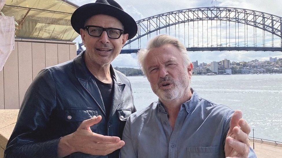 Sam Neill alongside Jurassic Park co-star Jeff Goldblum