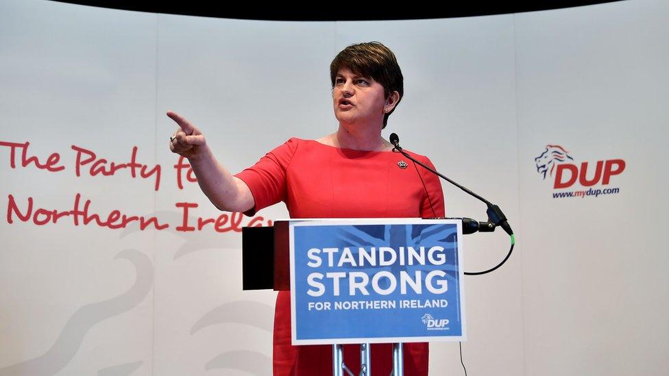 Arlene Foster at podium