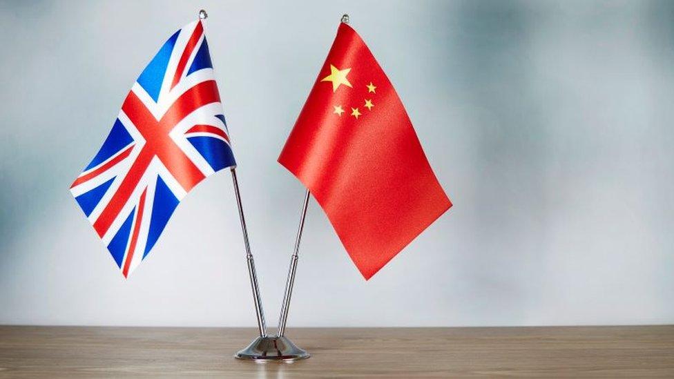 Union Jack and Chinese flag