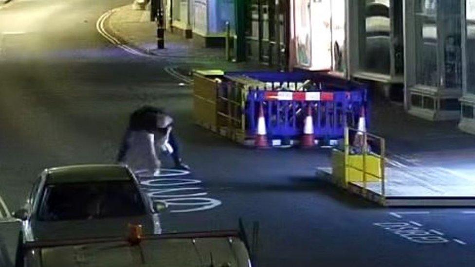 Police cctv image of man on road