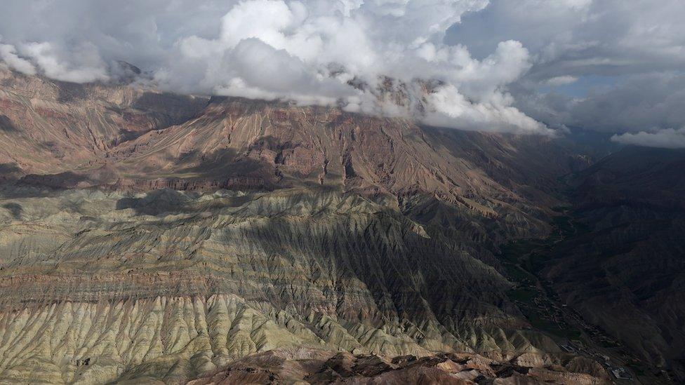 aerial shot of the Hindu Kush region