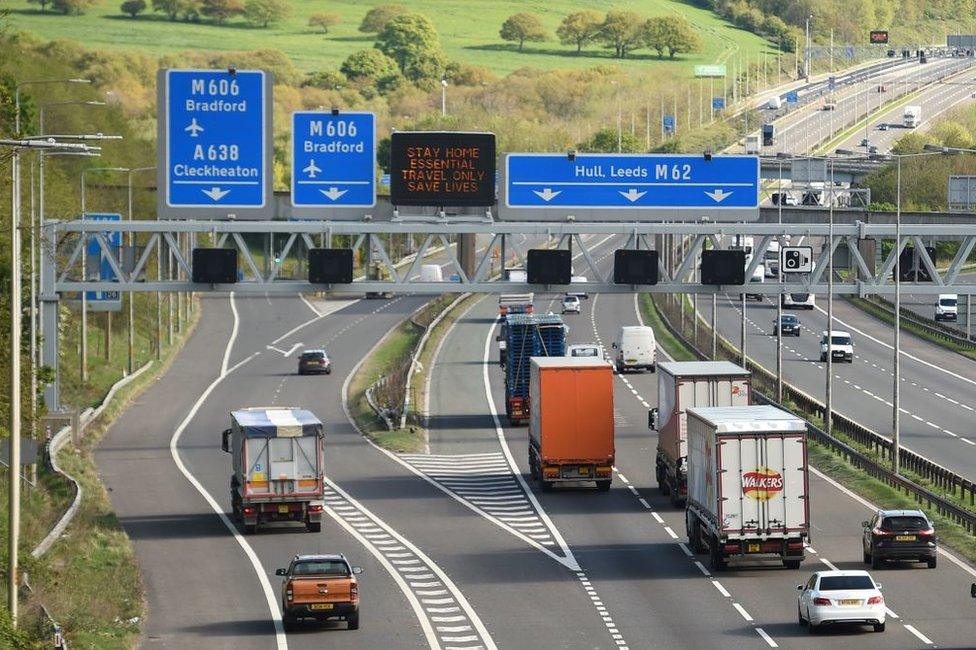 vehicles turning off the motorway for Bradford