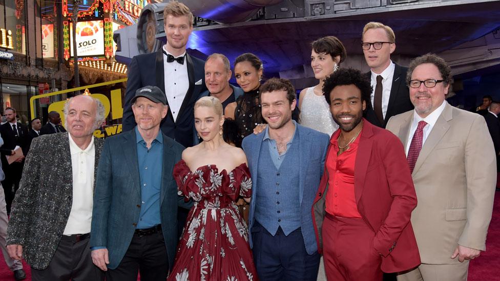 The cast of Solo with Ron Howard