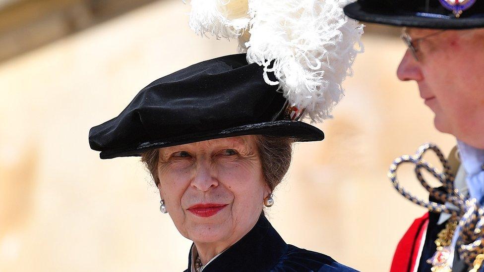 Princess Royal attends the Order Of The Garter Service at Windsor Castle