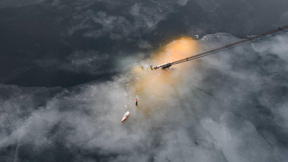 Boaty being recovered after its mission