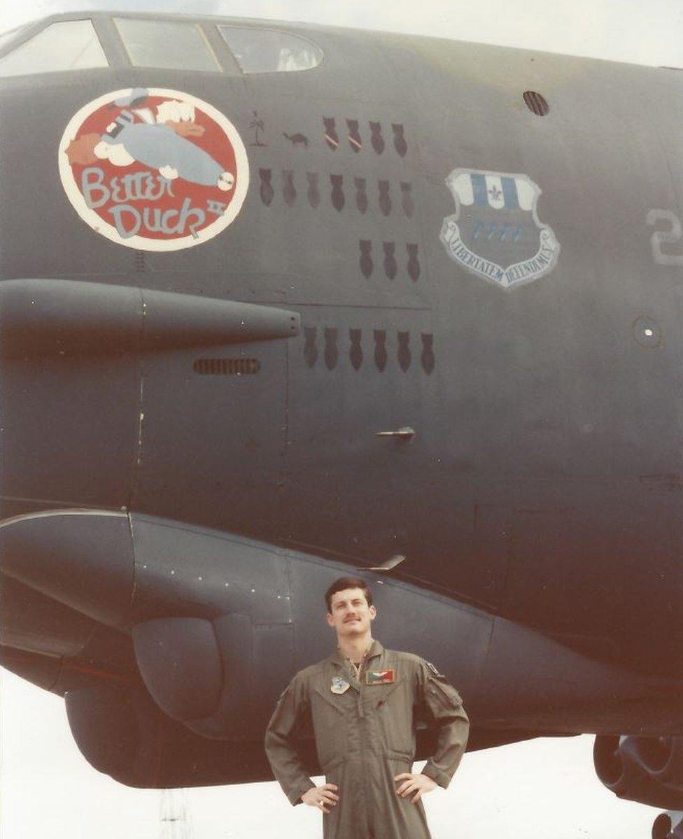 Keith Schultz with his B-52