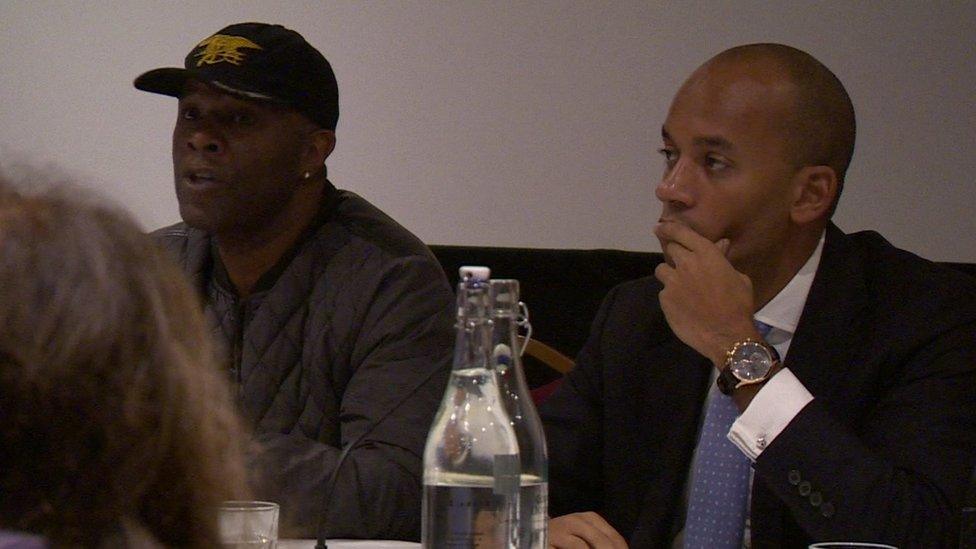 Former resident Raymond Stevenson and Labour MP Chuka Umunna