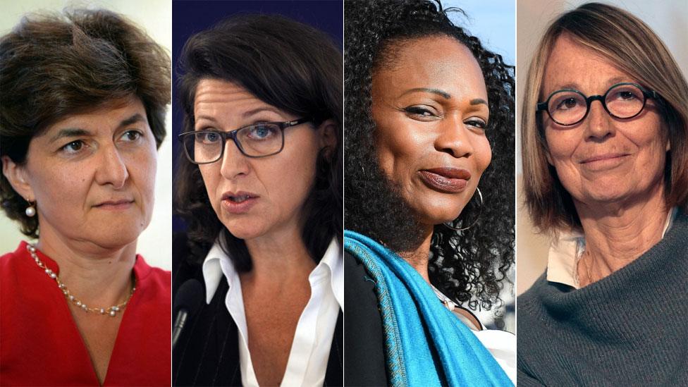 L-R: Sylvie Goulard (defence minister); Agnès Buzyn (health); Laura Flessel (sports); Françoise Nyssen (culture)