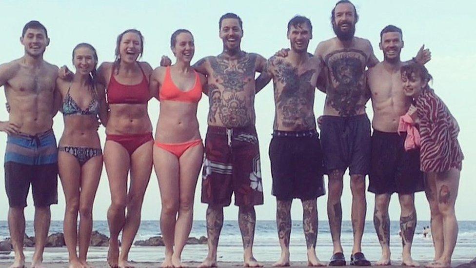 Group of friends on the beach