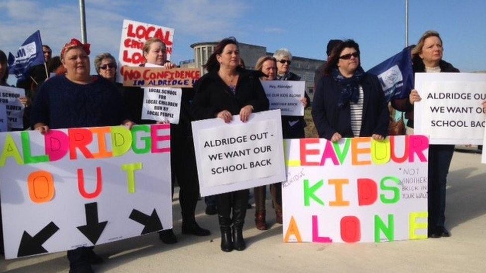 Protest at the school