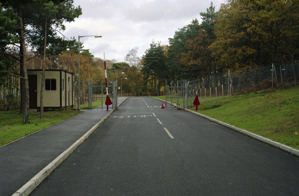 Undated file photo issued by the Ministry of Defence Police of the Royal Way Gate at Deepcut Army barracks where Private Cheryl James was on guard duty on the morning of her death