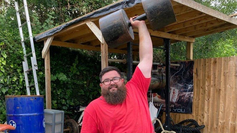 Dave Walsh training at his home in Chippenham