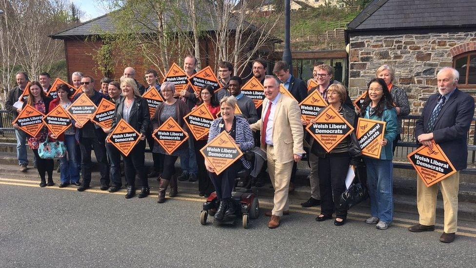 Mark Williams with Lib Dem activists