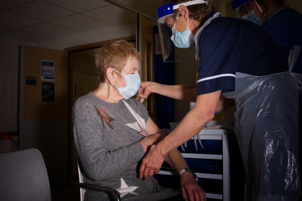 Some 300 people had received the vaccine by lunchtime on the first day of its rollout at NNUH