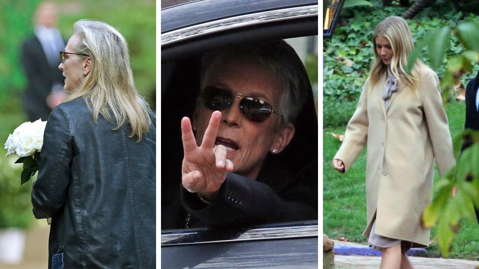 Meryl Streep, Jamie Lee Curtis and Gwyneth Paltrow at Debbie Reynolds and Carrie Fisher memorial