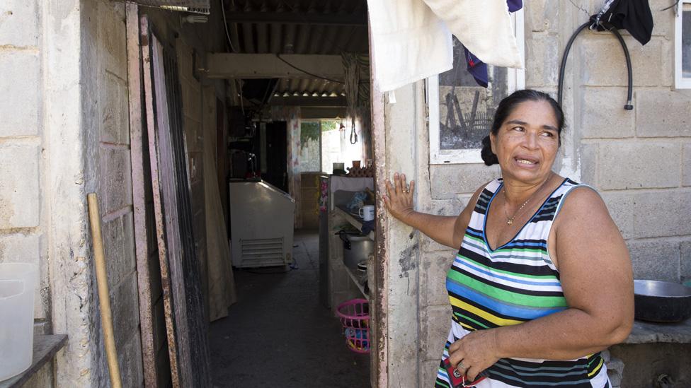 Carmen Beluas, 45, fled from her home of Copey, Colombia in the late 1990s after her husband was murdered by paramilitary forces who accused them of being affiliated with guerrillas.