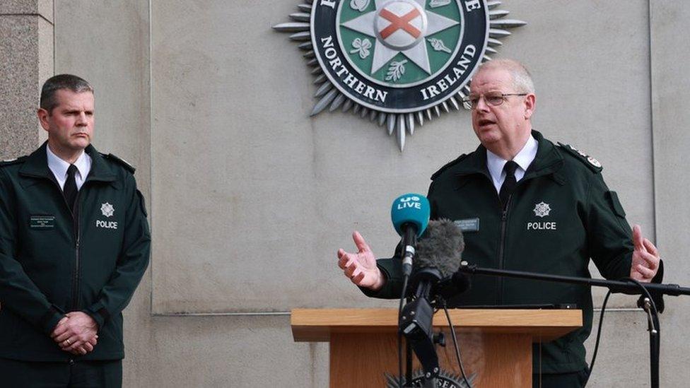 Police Service of Northern Ireland Chief Constable Simon Byrne and Assistant Chief Constable Chris Todd