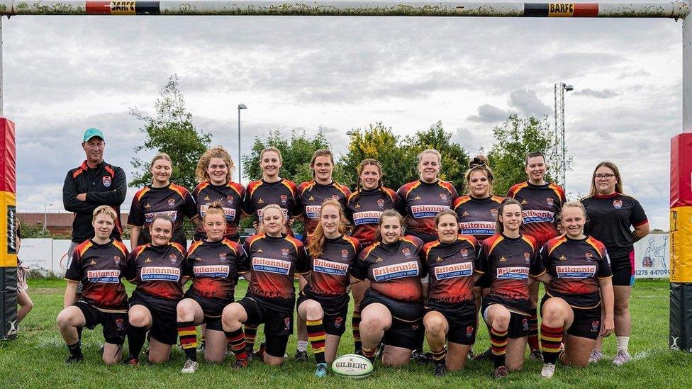 Members of the Bridgwater and Albion Rugby club Bethany Branson played for