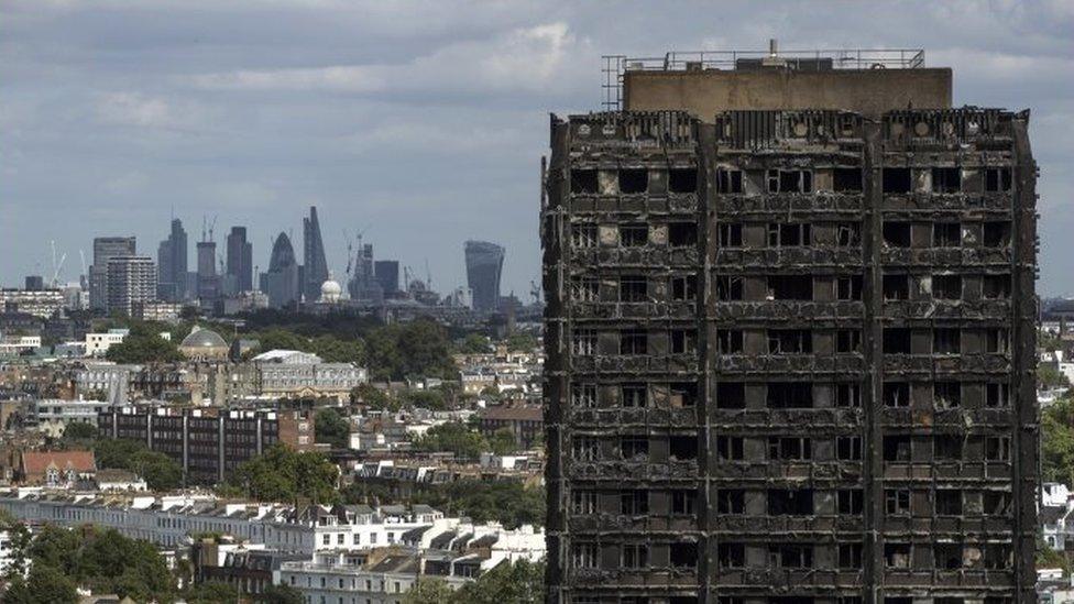 Remains of Grenfell Tower