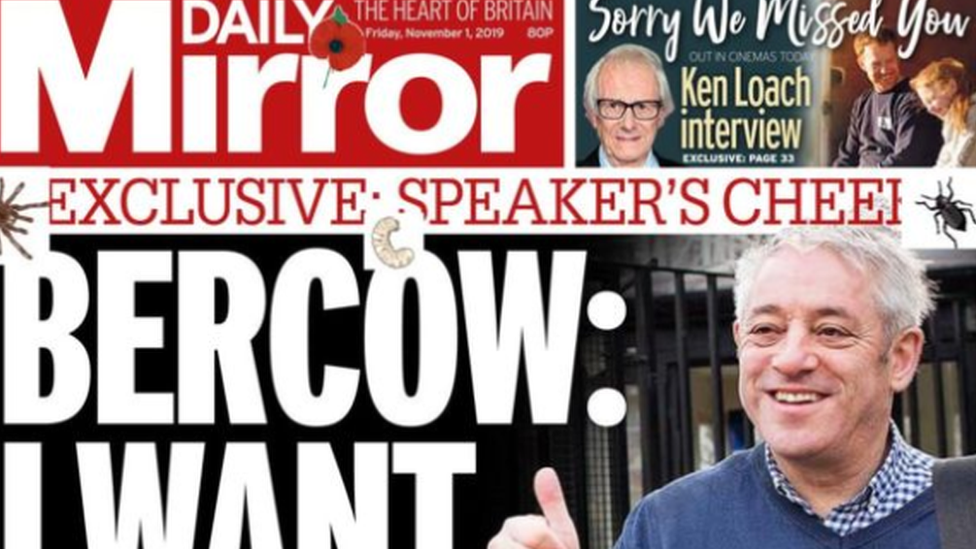 Daily Mirror front page