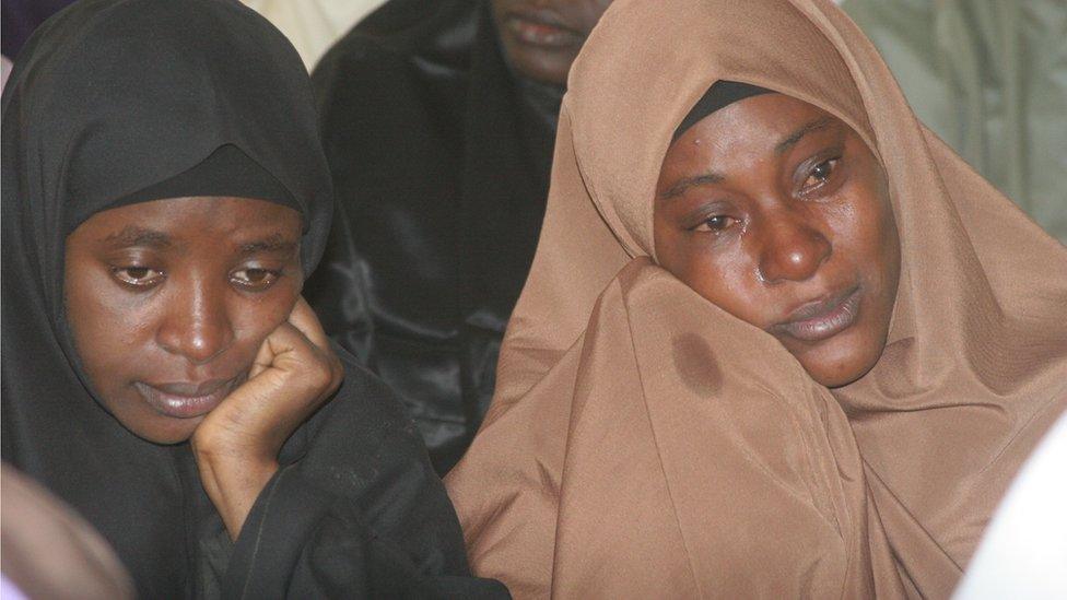 Shi-iites sect women reacts during a peaceful protest over illegal detention of El-Zazzaky and children in Kaduna, Nigeria on 5th Juanuary, 2016.