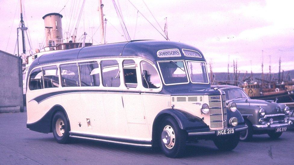 Bedford OB coach in Shetland Isles