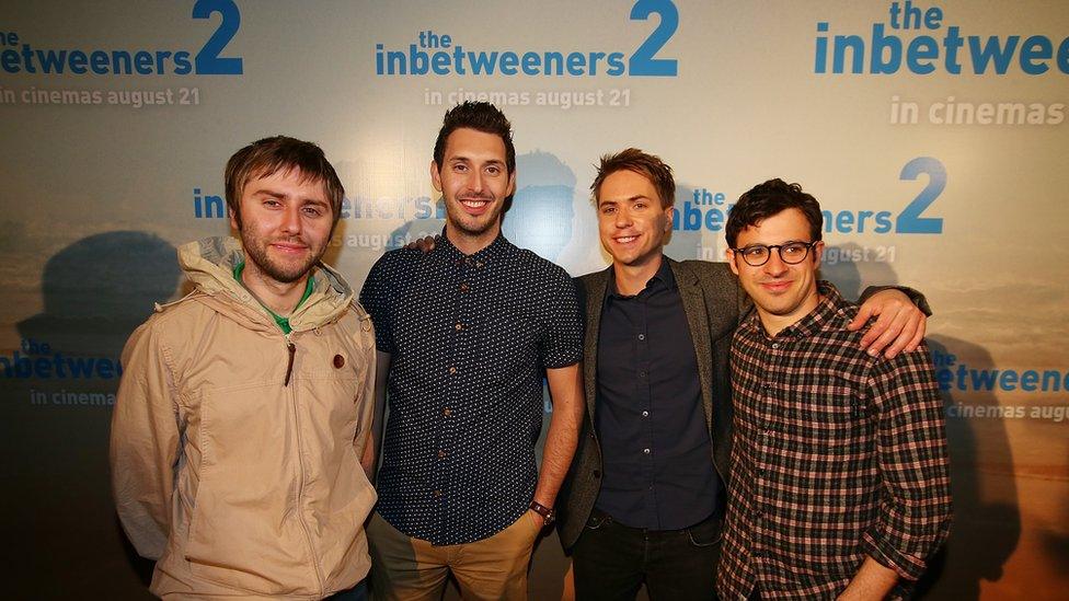 Actors (L-R) James Buckley, Blake Harrison, Joe Thomas and Simon Bird