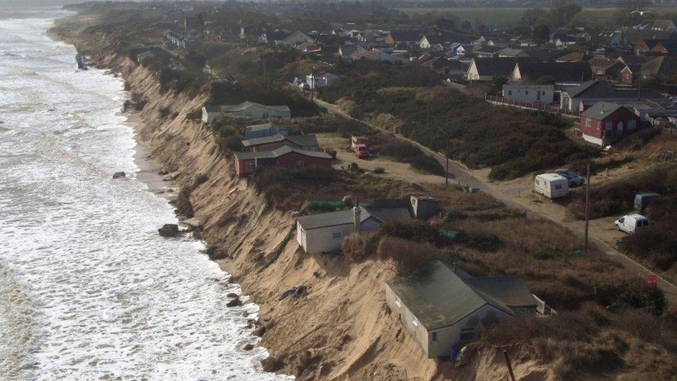 Aerial view of houses at The Marrams in Hemsby