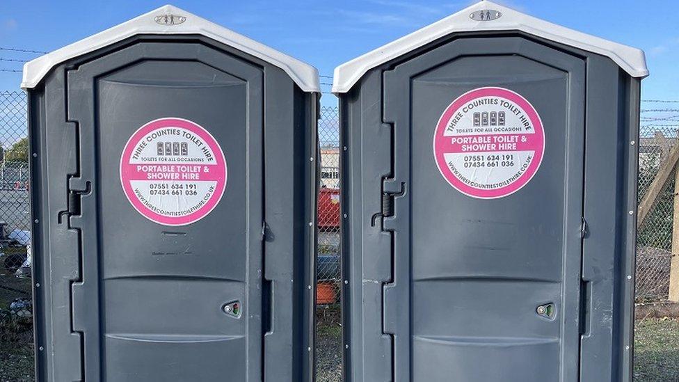 Grey toilets which the firm still has