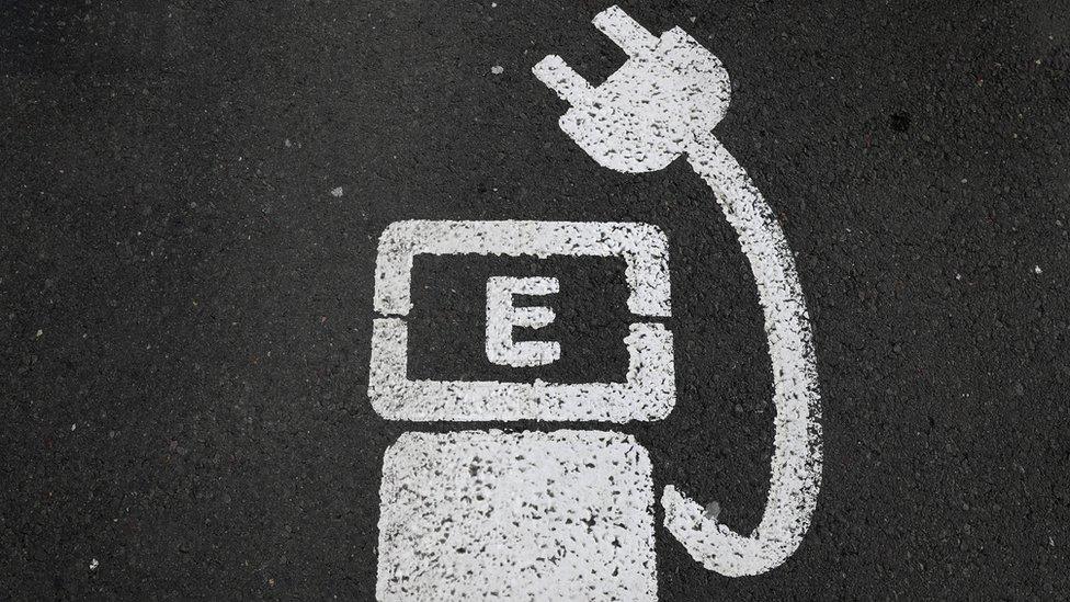 Electric charging point sign