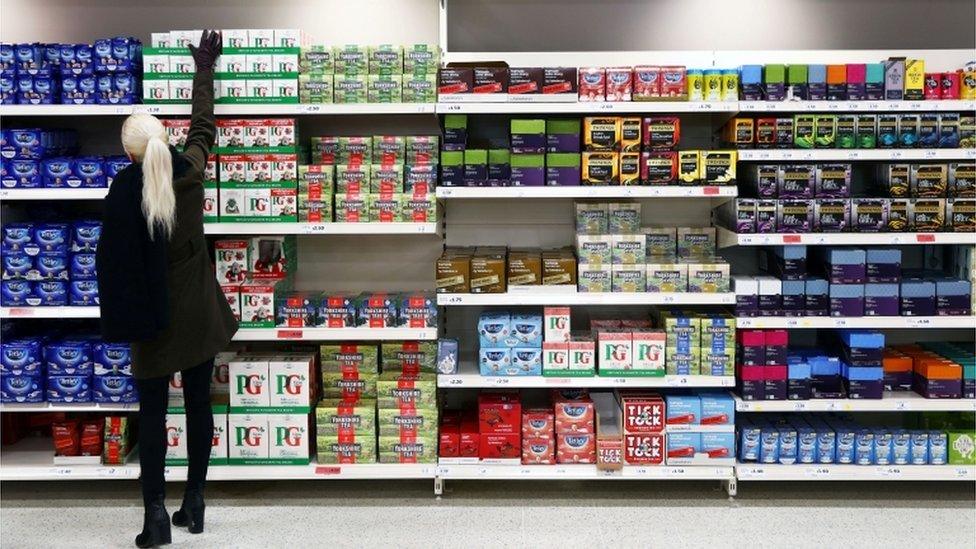 A supermarket shelf