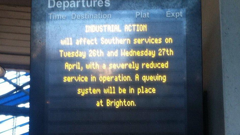 Departure board at Brighton station