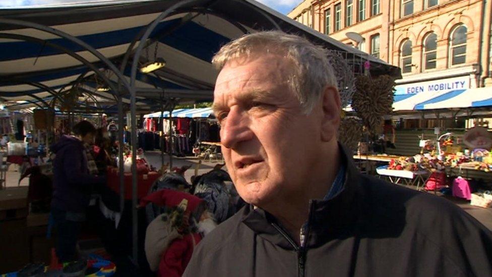 man at Mansfield market